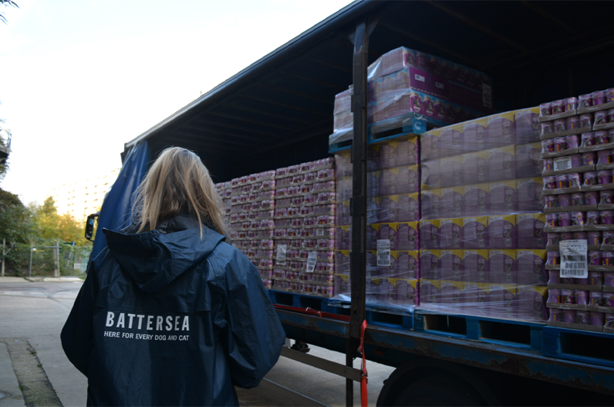Lorry of dog food